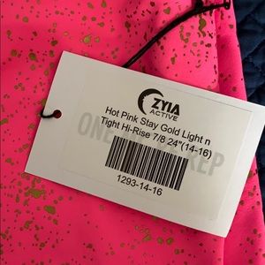 ZYIA Hot Pink Stay Gold Light n Tight Hi-Rise